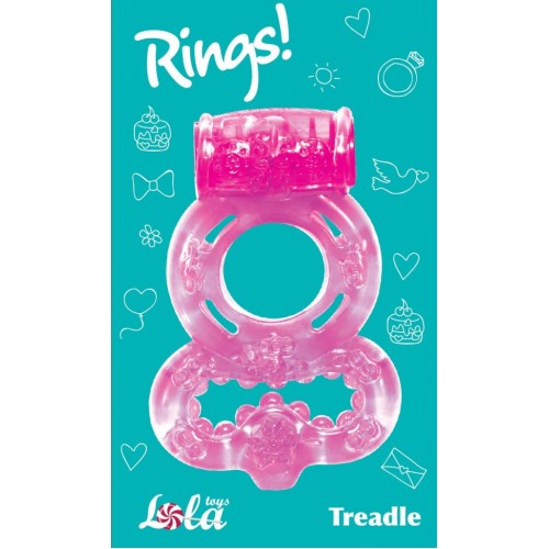 Розовое эрекционное кольцо Rings Treadle с подхватом в Нальчике
