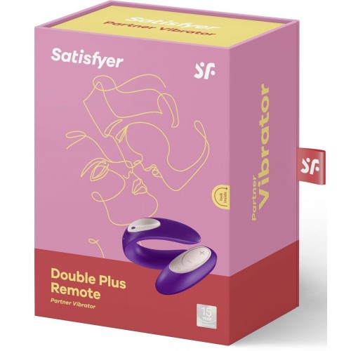 Фиолетовый вибратор для пар Satisfyer Double Plus Remote с пультом ДУ в Нальчике