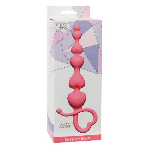 Розовая анальная цепочка Begginers Beads - 18 см. в Нальчике