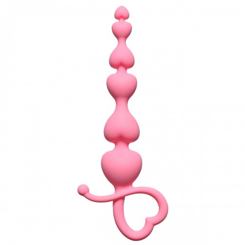Розовая анальная цепочка Begginers Beads - 18 см. в Нальчике