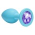 Средняя голубая анальная пробка Emotions Cutie Medium с фиолетовым кристаллом - 8,5 см. в Нальчике